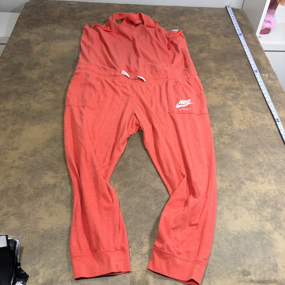 Nike Jumpsuit Womens XXL Orange Gym Romper 929172-816 Racerback Pocket